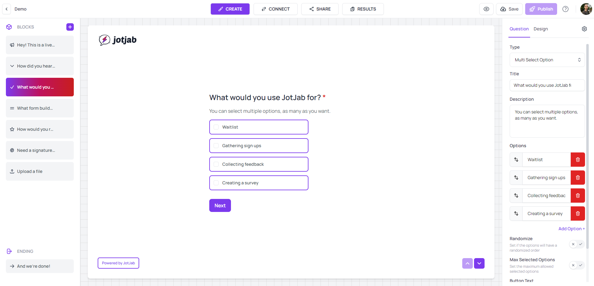 JotJab Feedback Form Tool